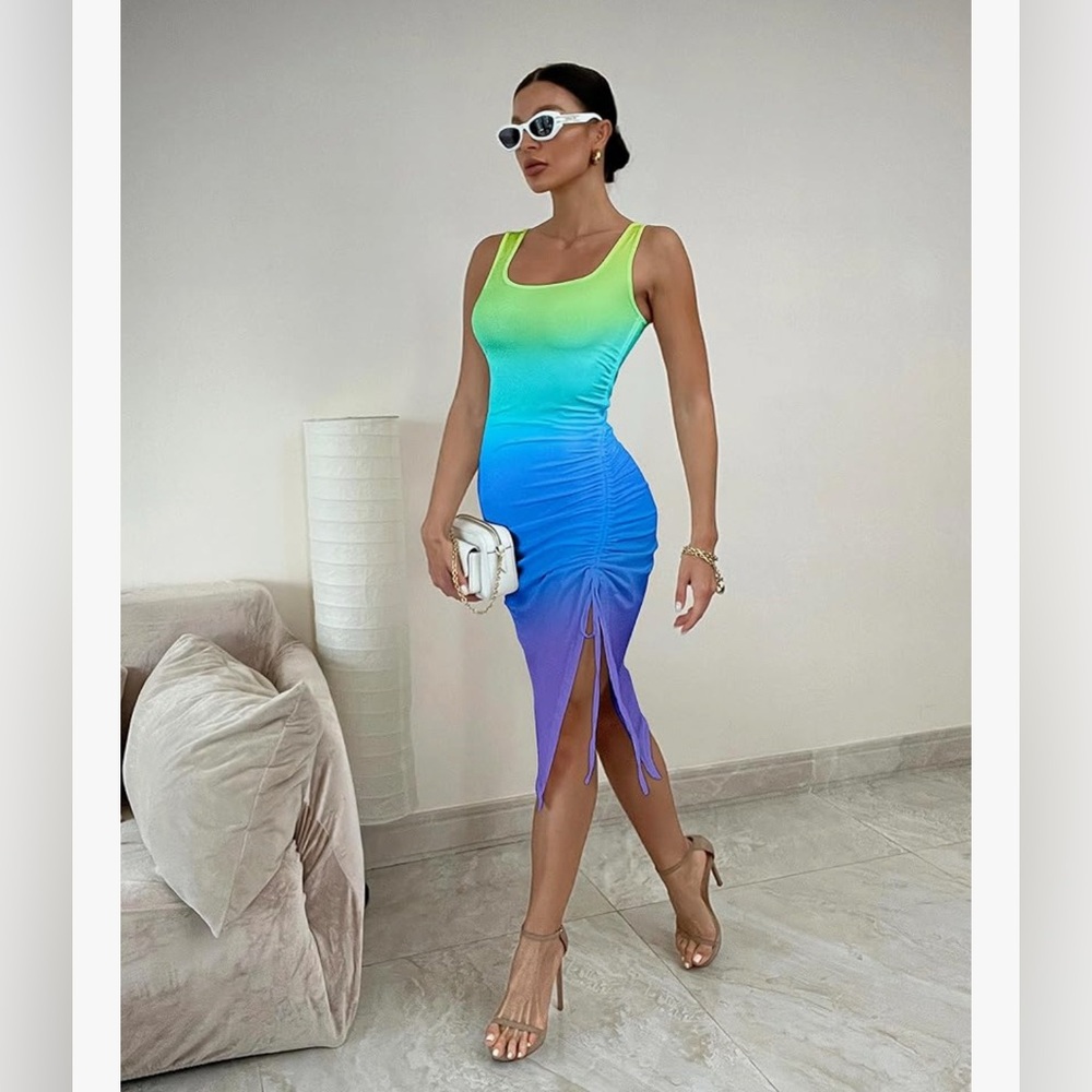 Gradient Sleeveless Bodycon Dress